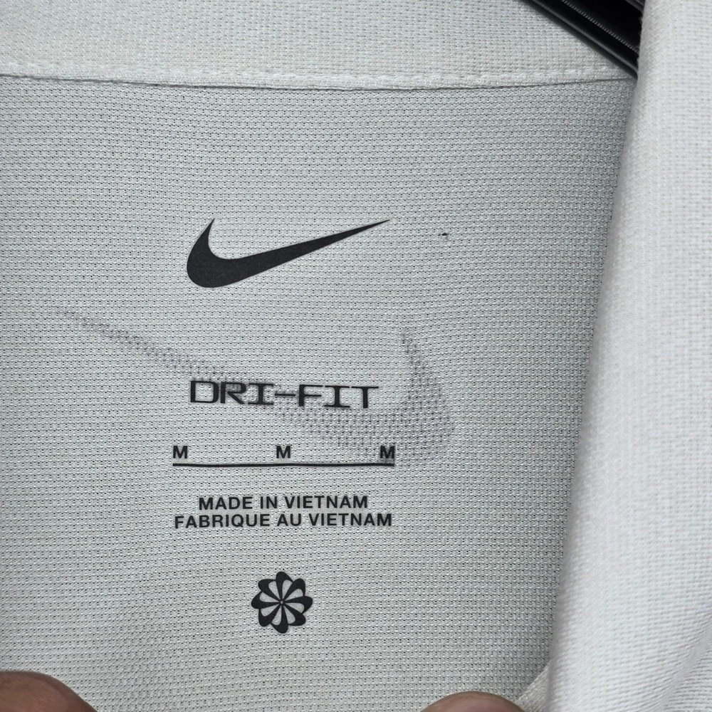 Nike Dri-FIT Mens Golf Polo Shirt Off-White Pegasus Keeton Park Size M